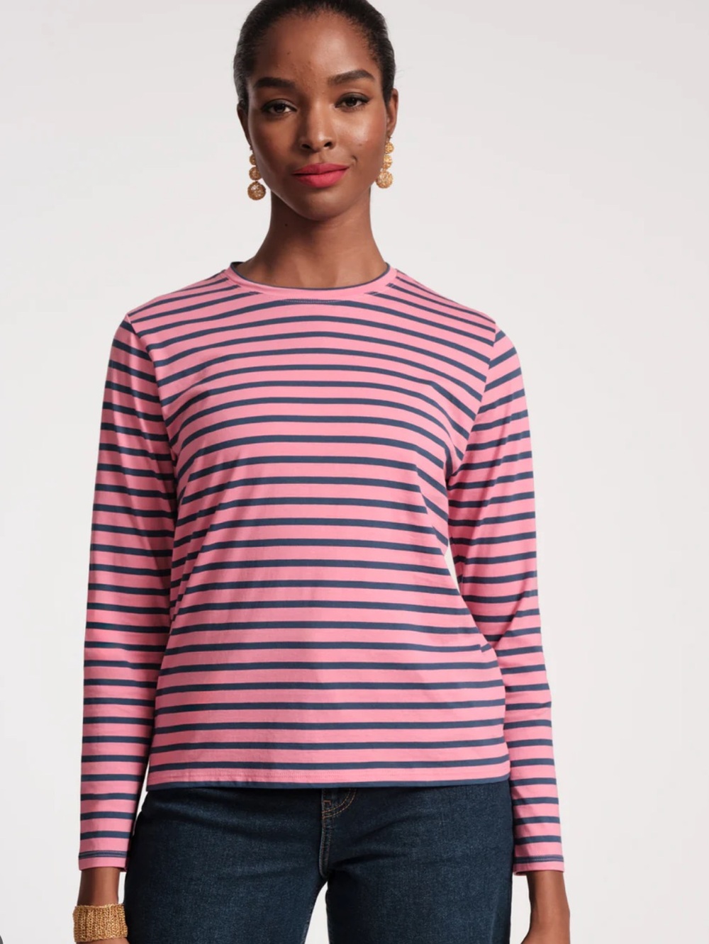 Frances Valentine pink striped t-shirt sz XL